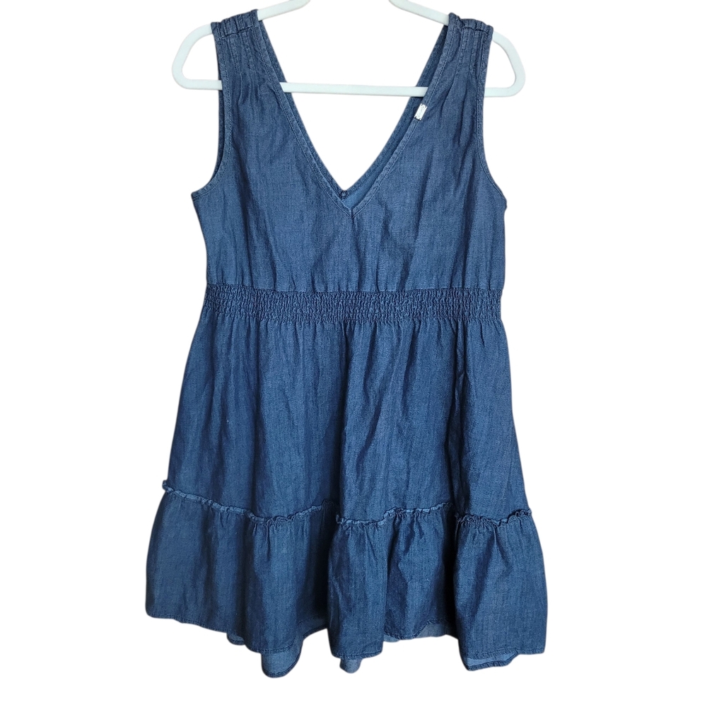 Seven 7 Mini Denim Dress Tiered Country Western Festival